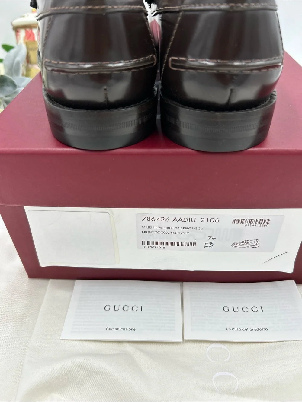 Men's Gucci KAVEH GG embossed leather loafers size 7.5 fits 8.5 US made in Italy
